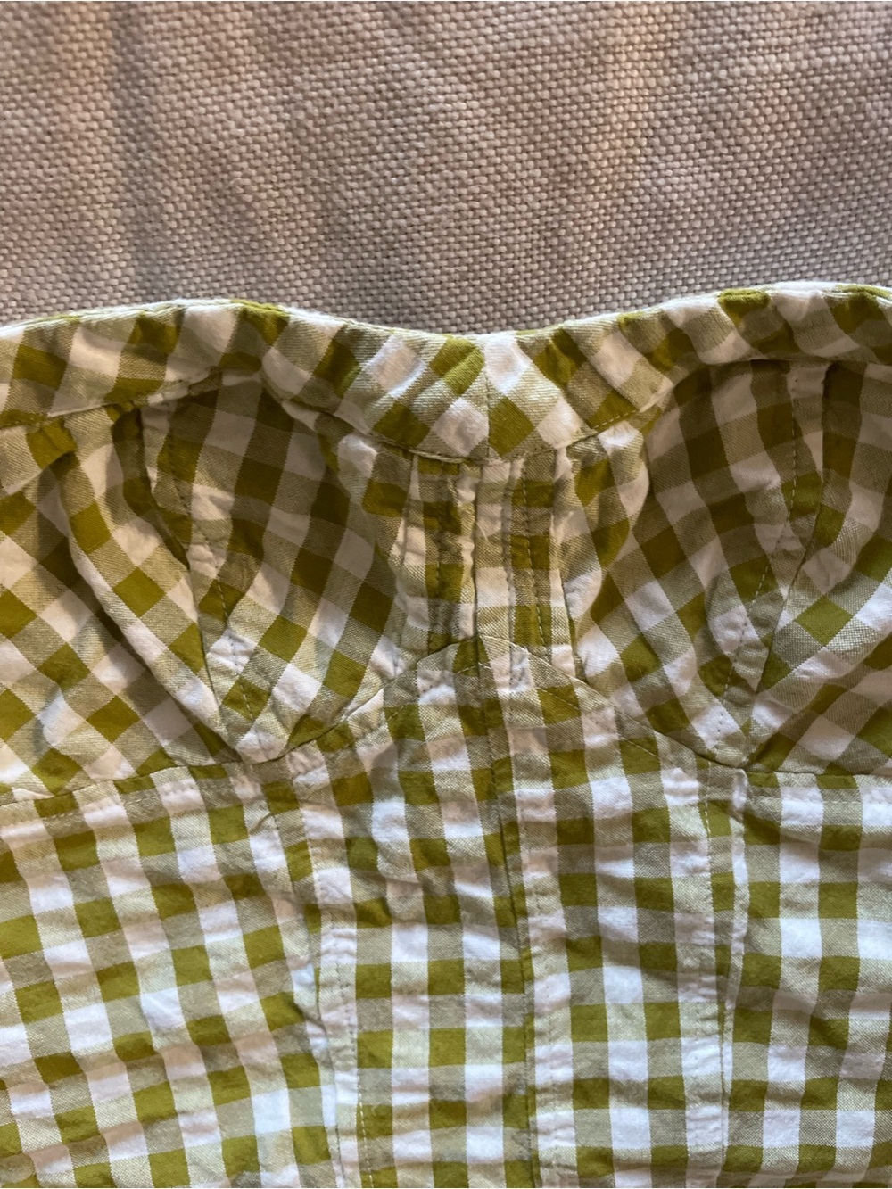 Free people Green and White Gingham Strapless Bustier Top size small - Picture 3 of 7